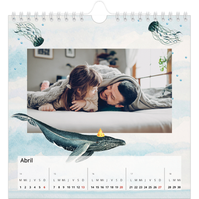 Calendarios Cuadrados — Animales de acuarela [Abril]