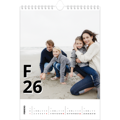 Calendario personalizado A4 — Estilo de letra [Febrero]