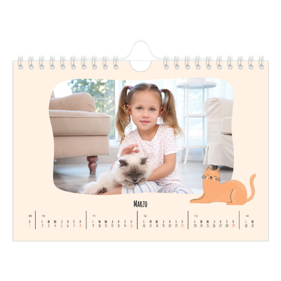 Calendario personalizado A5 — Gatos y garabatos [Marzo]