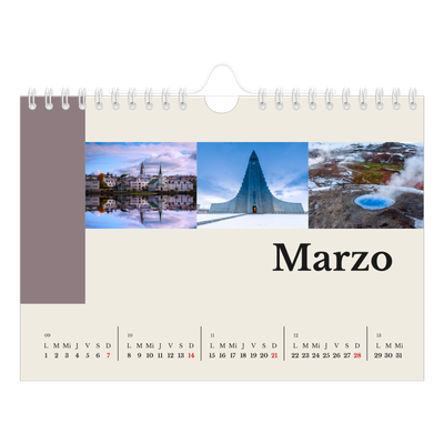 Calendario personalizado A5 — Lugares del mundo [Marzo]
