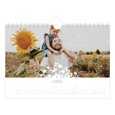 Calendario personalizado A5 — Motivo floral [Abril]