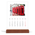 Calendario de mesa con base de madera - vertical  — Mi diario de viaje [Febrero]
