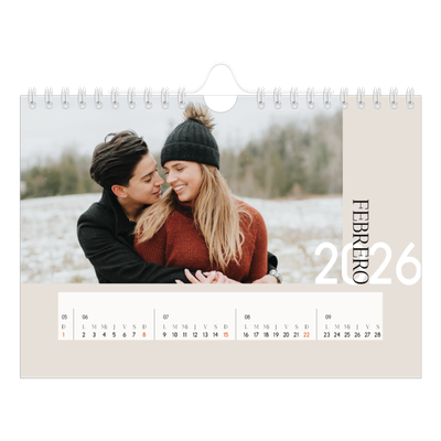 Calendario personalizado A5 — Texto superpuesto [Febrero]