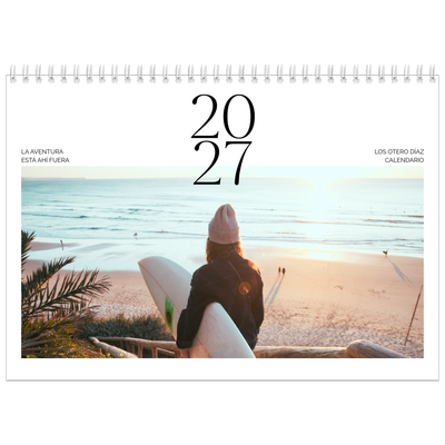 Calendario personalizado doble A4 — Atardeceres surferos [portada]