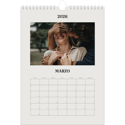 Calendario personalizado A4 — Marfil simple [Marzo]