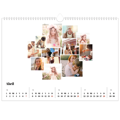 Calendario A3 horizontal — Formas de collage [Abril]