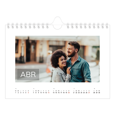 Calendario personalizado A5 — Fecha superpuesta [Abril]