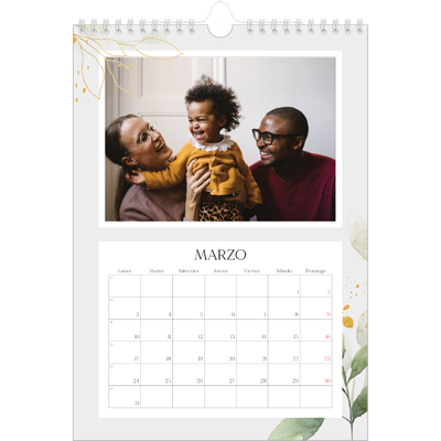 Calendario personalizado A4 — Salpicado floral [Marzo]