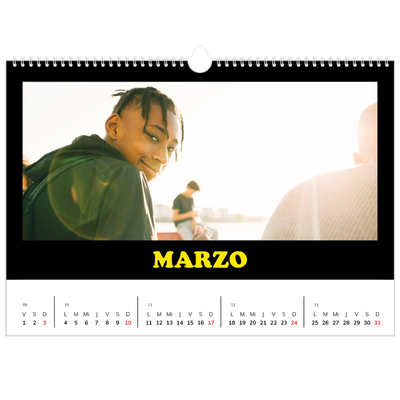 Calendario A3 horizontal — Tipo divertido [Marzo]