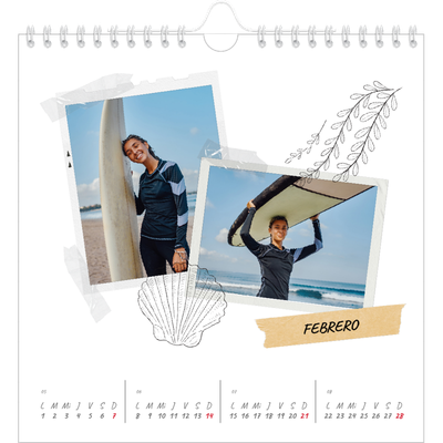 Calendarios Cuadrados — Scrapbook con estilo [Febrero]