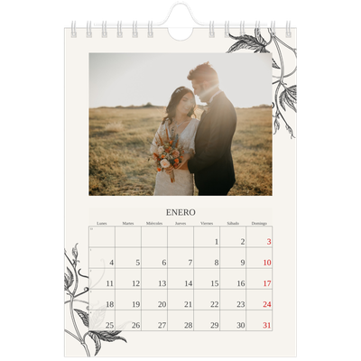 Calendario personalizado A5 — Tinta y hiedra [Enero]