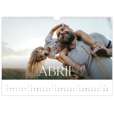 Calendario A3 horizontal — Doce grandes meses [Abril]