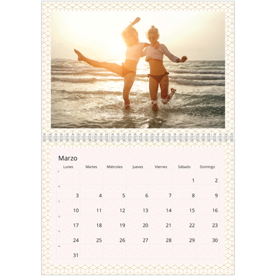 Calendario personalizado doble A4 — Geométrico [Marzo]