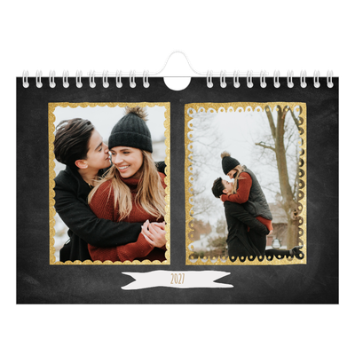 Calendario personalizado A5 — Marcos de purpurina [portada]