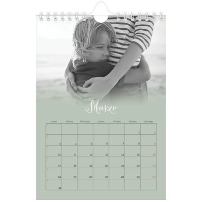 Calendario personalizado A5 — Verde bruma [Marzo]