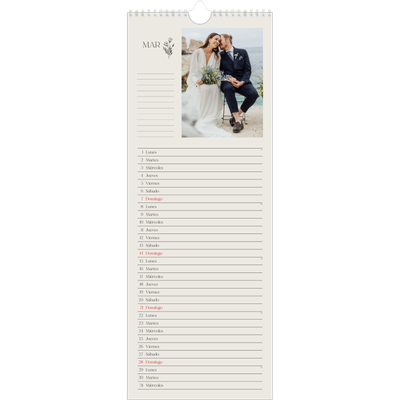 Calendario de cocina  — Iniciales en flor [Marzo]