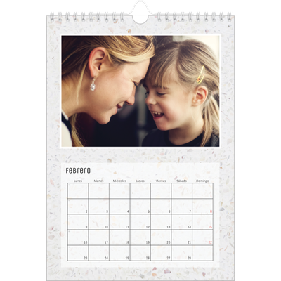 Calendario personalizado A4 — Fondos de mármol [Febrero]