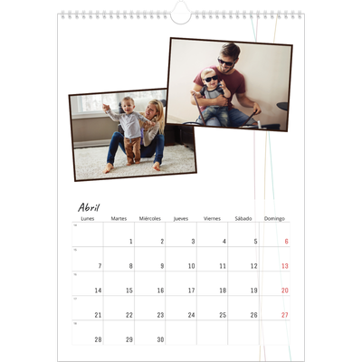 Calendarios A3 — Papel de regalo floral [Abril]