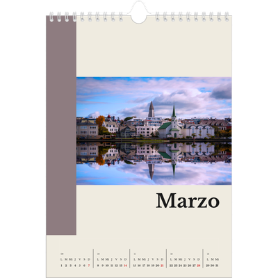 Calendario personalizado A4 — Lugares del mundo [Marzo]