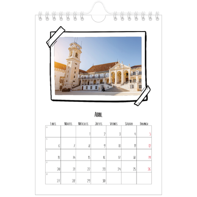 Calendario personalizado A5 — Momentos en retro [Abril]