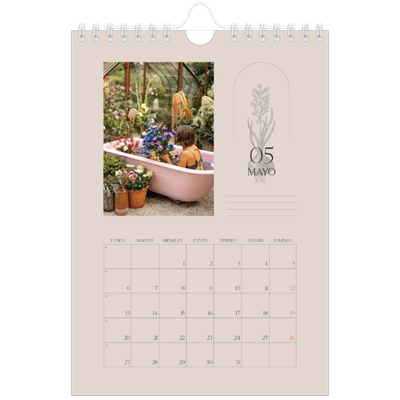 Calendario personalizado A5 — Botánica sencilla [portada]