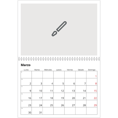 Calendario personalizado doble A4 — Diseña tu producto [Marzo]