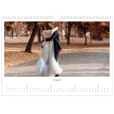 Calendario A3 horizontal — Clásico cobalto [Marzo]