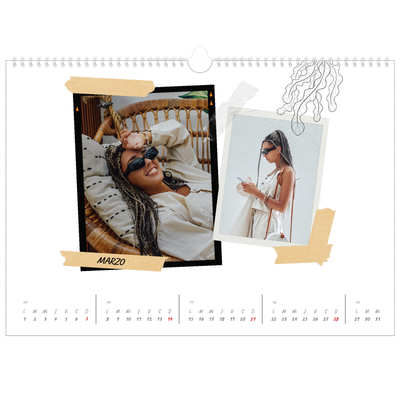 Calendario A3 horizontal — Scrapbook con estilo [Marzo]