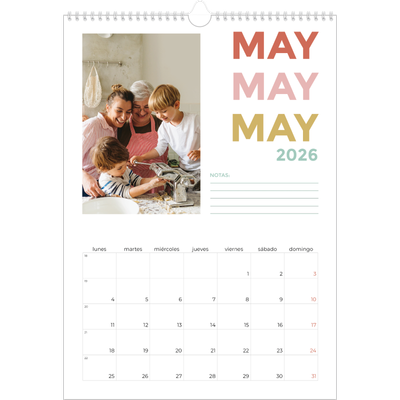 Calendarios A3 — Tipografía colorida [portada]