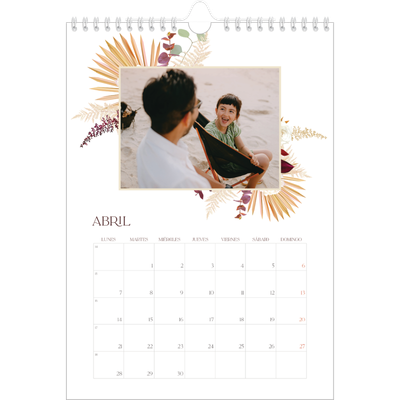 Calendario personalizado A4 — Boho [Abril]