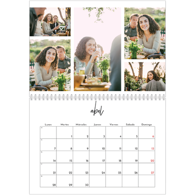 Calendario personalizado doble A4 — Disposición de fotos [Abril]