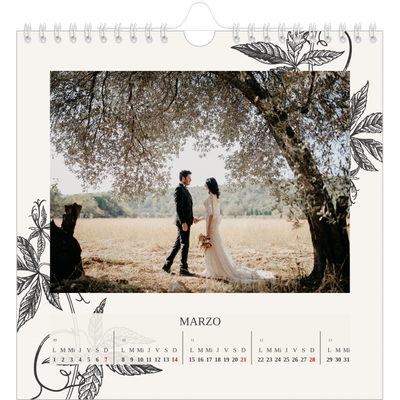 Calendarios Cuadrados — Tinta y hiedra [Marzo]