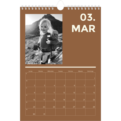 Calendario personalizado A4 — Contemporáneo atrevido [Marzo]