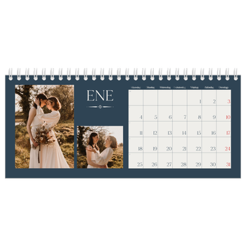 Calendario fotográfico de escritorio — Pizarra y caligrafía