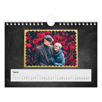 Calendario personalizado A5 — Marcos de purpurina [Marzo]