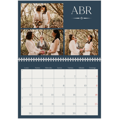 Calendario personalizado doble A4 — Pizarra y caligrafía [Abril]
