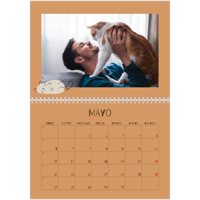 Calendario personalizado doble A4 — Gatito juguetón [portada]