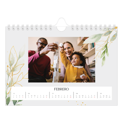 Calendario personalizado A5 — Salpicado floral [Febrero]