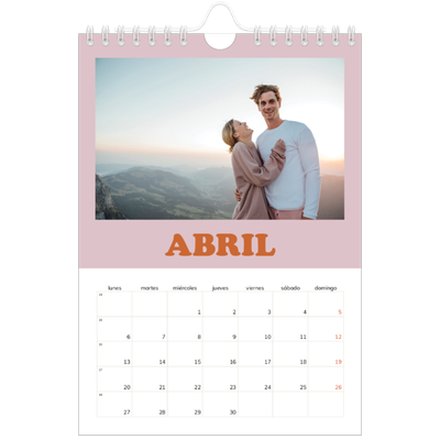 Calendario personalizado A5 — Marcos retro [Abril]
