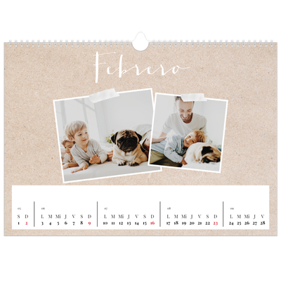 Calendario A3 horizontal — Calendario scrapbook [Febrero]