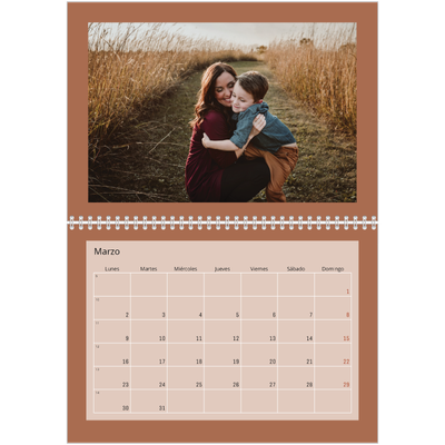 Calendario personalizado doble A4 — Colores de la tierra [Marzo]
