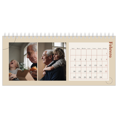 Calendarios de mesa — Texto asimétrico [Febrero]