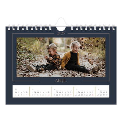 Calendario personalizado A5 — Azul de Prusia [Abril]