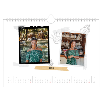 Calendario A4 horizontal — Scrapbook con estilo [Mayo]