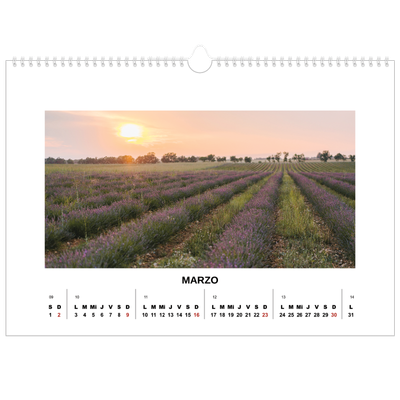 Calendario A3 horizontal — Foto simple [Marzo]