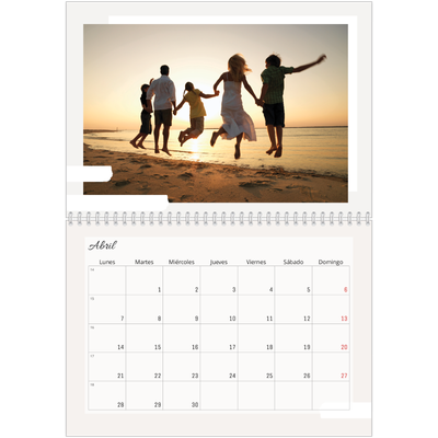 Calendario personalizado doble A4 — Tonos apagados [Abril]