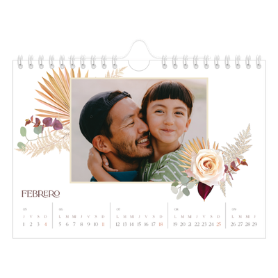Calendario personalizado A5 — Boho [Febrero]