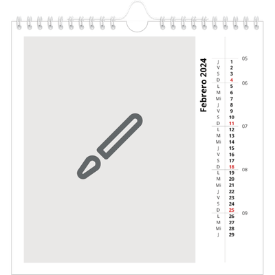 Calendarios Cuadrados — Diseña tu producto [Febrero]