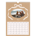 Calendario personalizado A4 — Papel kraft y lazo [Abril]