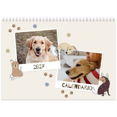 Calendario personalizado doble A4 — Cachorro juguetón [portada]